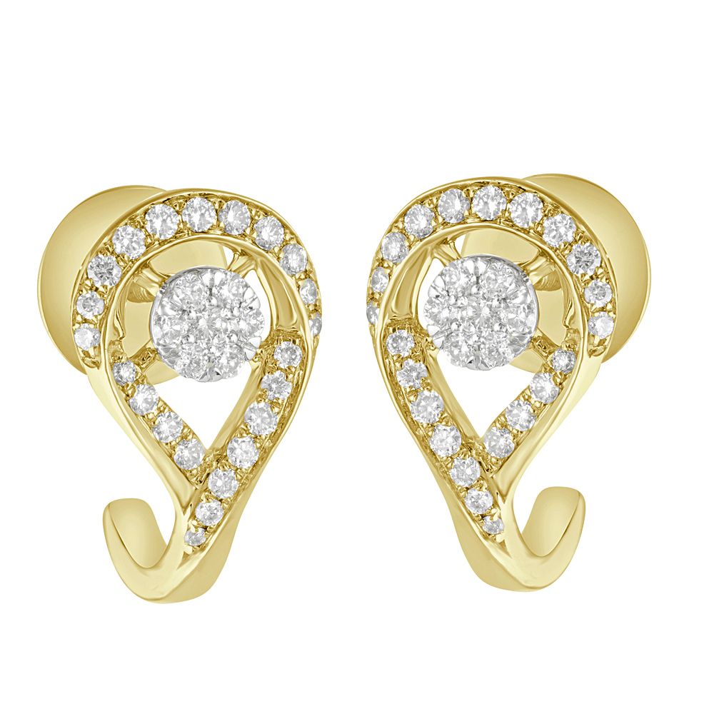 Versatile 18KT Yellow Gold Teardrop Earrings-Earrings-OPE23034-D300R0B