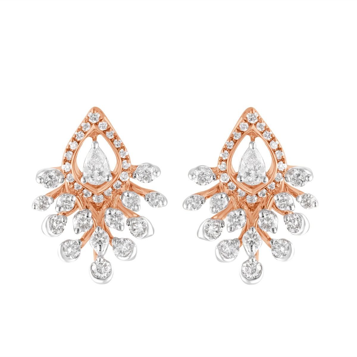 Precious Rose Gold Starburst Earrings-Earrings-OPE23043-D300X0B