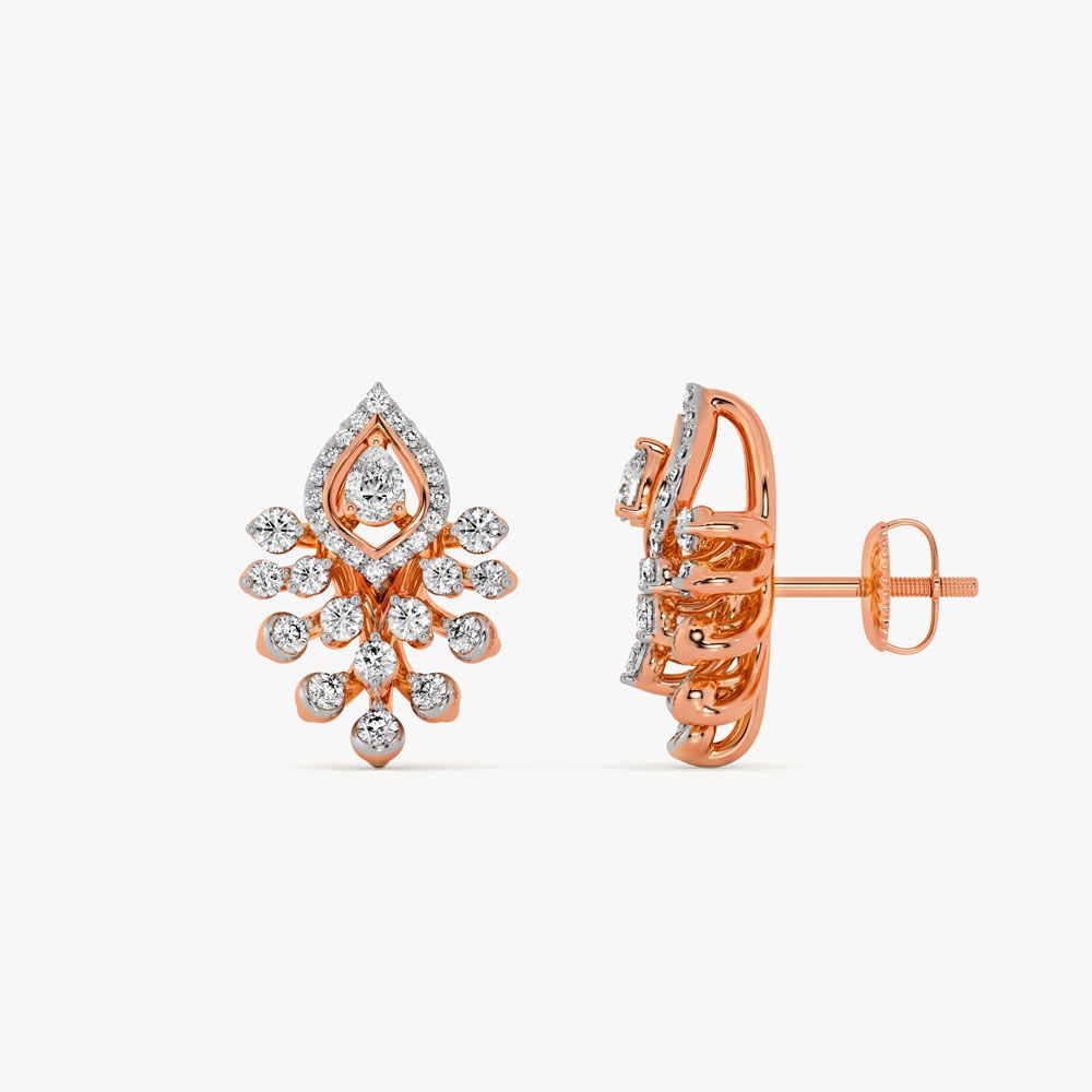 Precious Rose Gold Starburst Earrings-Earrings-OPE23043-D300X0B