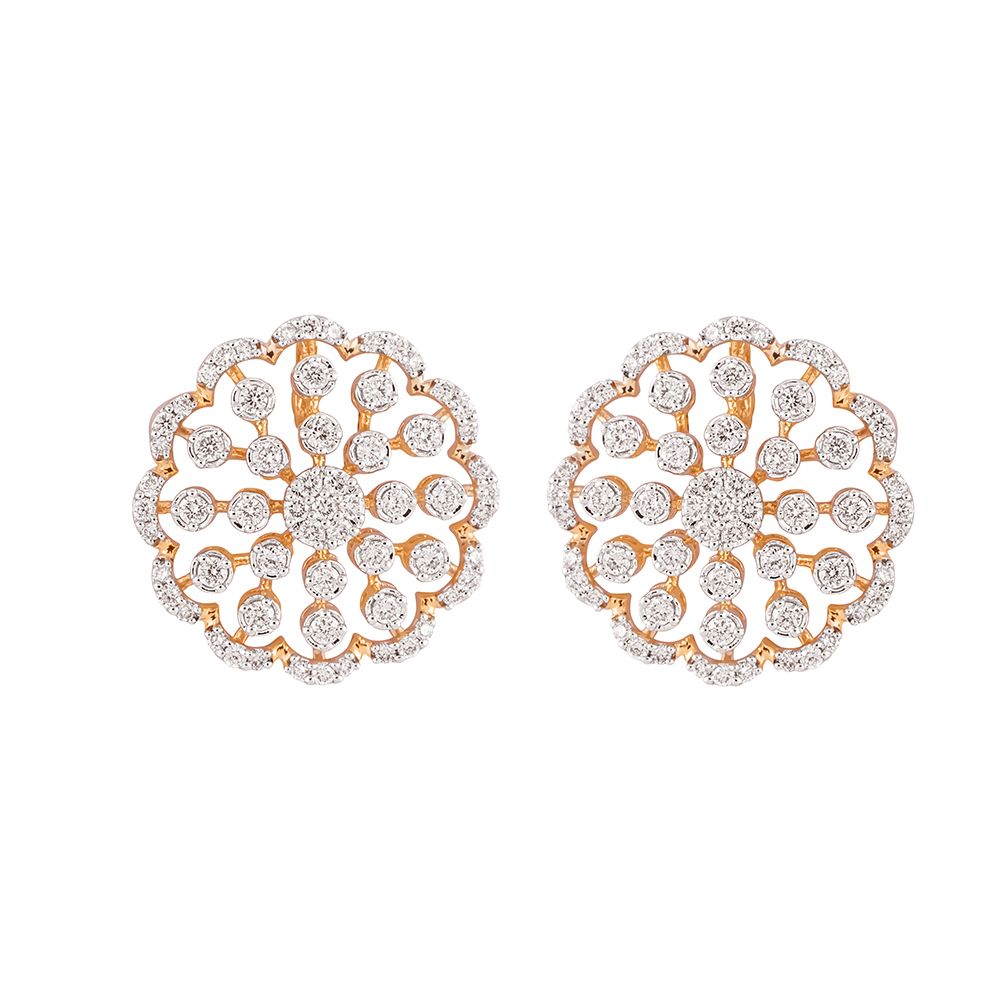 Delicate Floral Motif Diamond Pendant Set-New Arrivals-OSP23E02-D300R0B