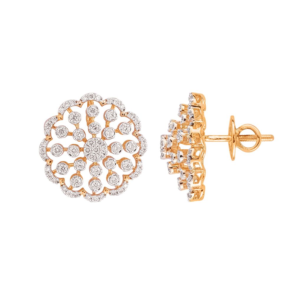 Delicate Floral Motif Diamond Pendant Set-New Arrivals-OSP23E02-D300R0B