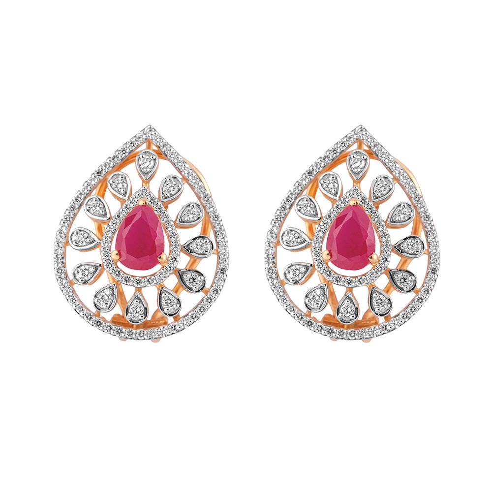 Aesthetically Designed Diamond and Yellow Gold Pendant Set-All Jewellery-OSP23E03-D310R0B