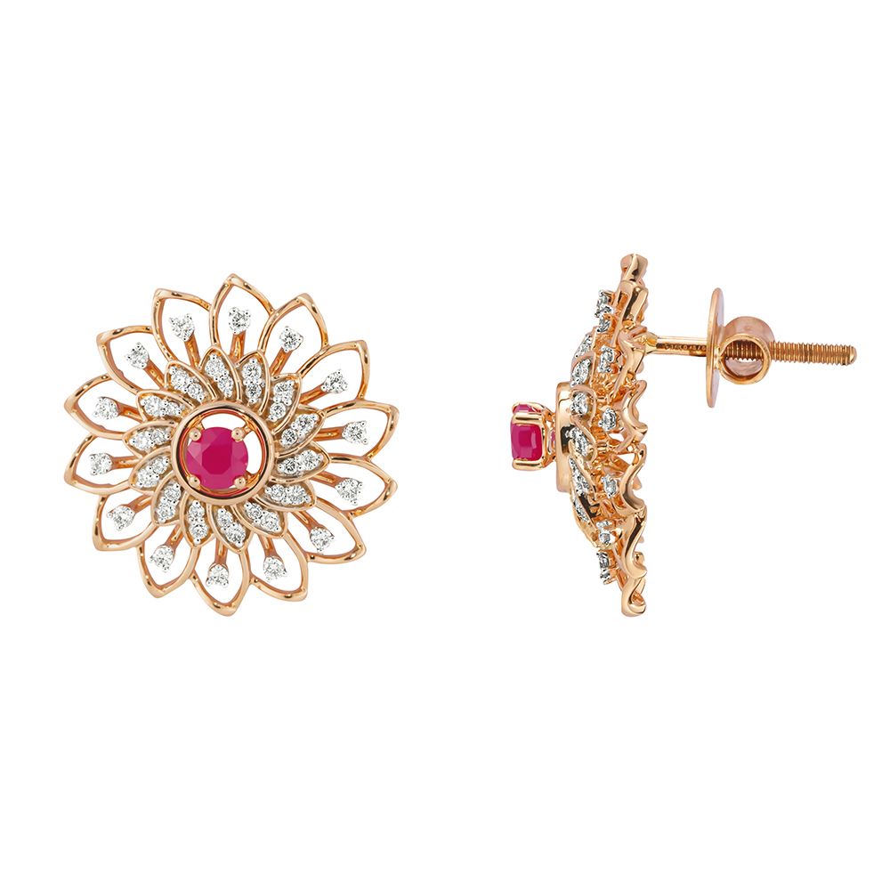 Exquisite 18Kt Rose Gold and Diamonds Pendant Set-New Arrivals-OSP23E04-D410X0B