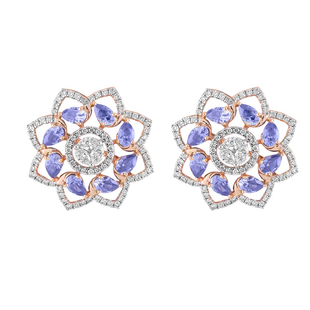 Sparkling Mandala Design 18KT Rose Gold Jewellery Set-Shop by Metal-OSP23E08-D323X0B