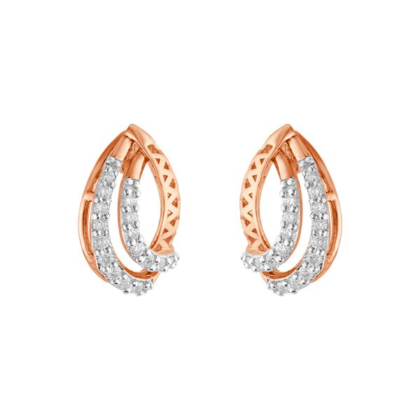 Classy Pear Shaped Diamond Lined Earrings-Earrings-OPE23E18-D400X0B
