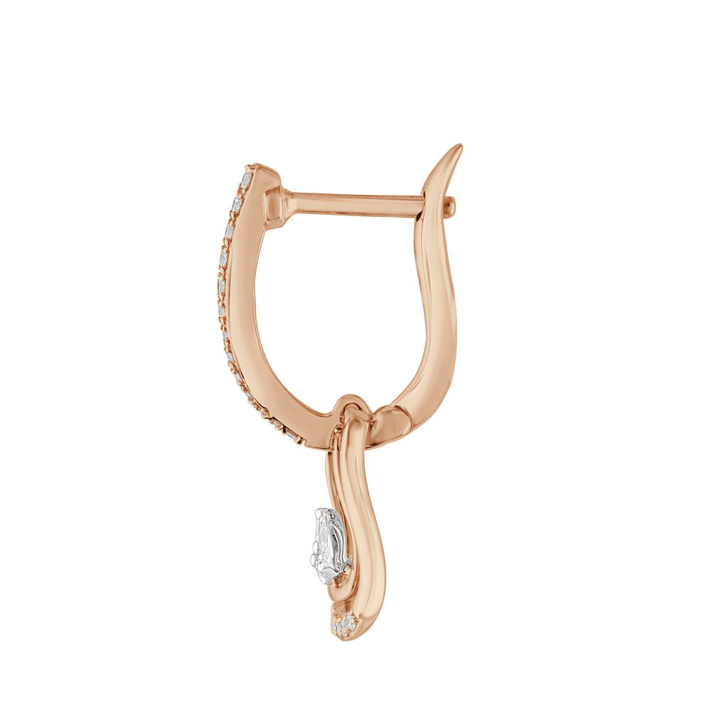 Classy Rose Gold and Diamond Earrings-Earrings-OPE23E30-D300X0B