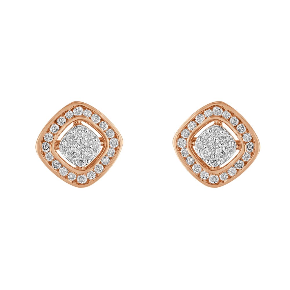 Dazzling Rose Gold and Diamond Earrings-All Jewellery-OPE23E34-D400X0B