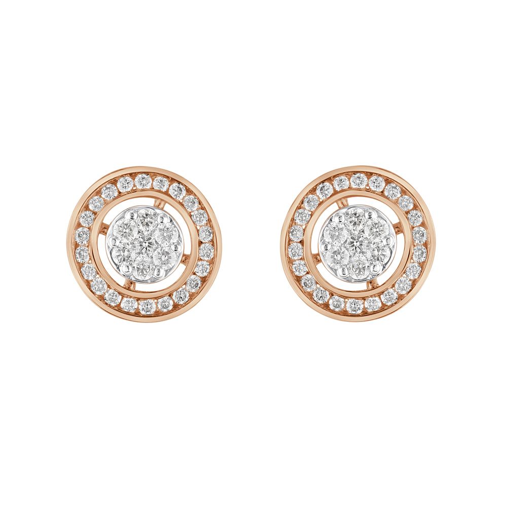 Resplendent Round Diamond Earrings-Earrings-OPE23E35-D400X0B