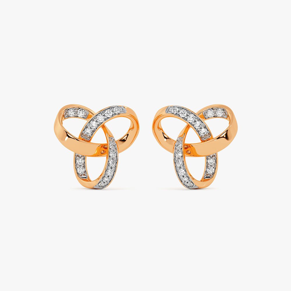 Trinity Design Diamond Earrings-Earrings-OPE23E40-D400X0B