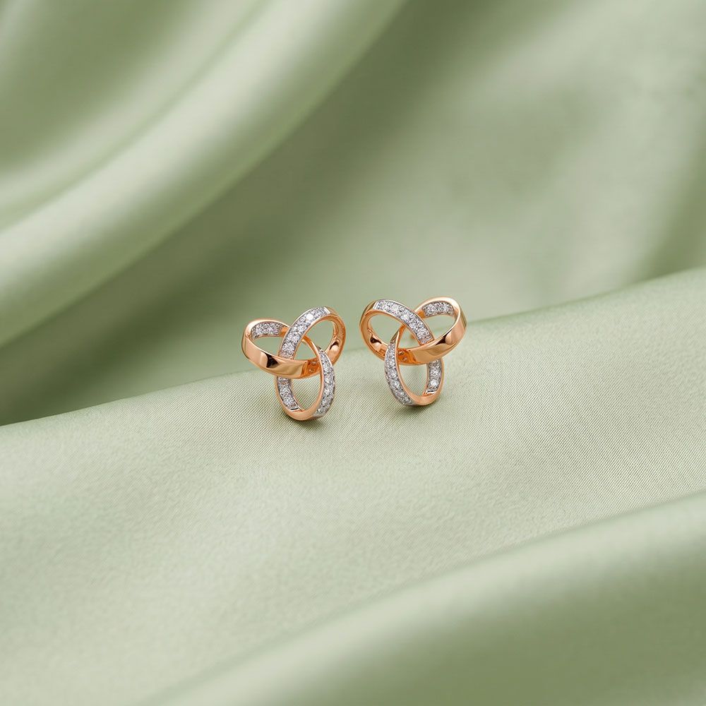 Trinity Design Diamond Earrings-Earrings-OPE23E40-D400X0B