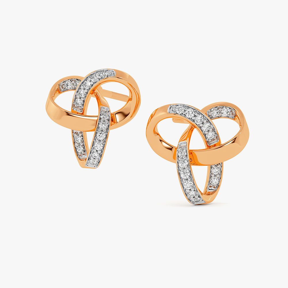Trinity Design Diamond Earrings-Earrings-OPE23E40-D400X0B