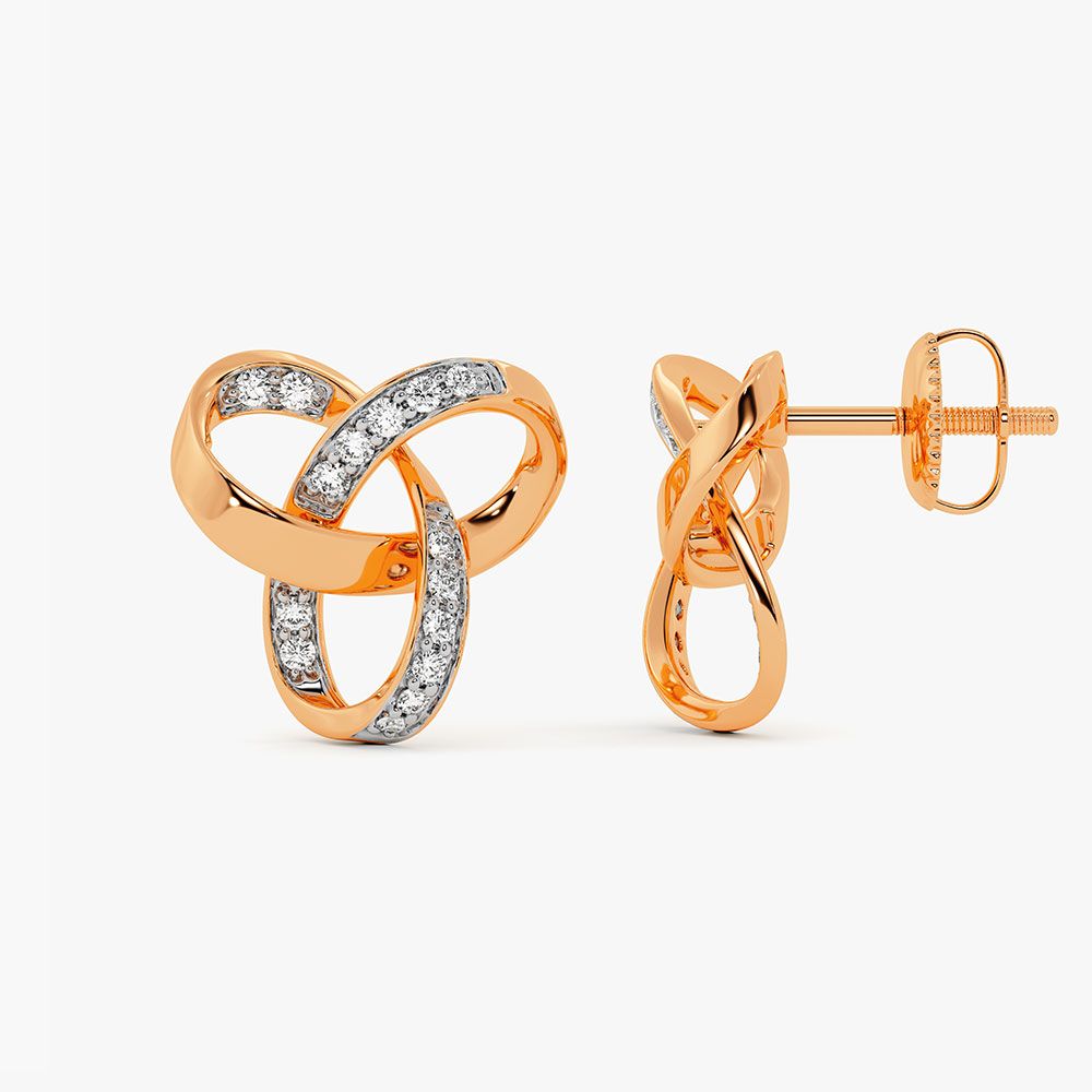 Trinity Design Diamond Earrings-Earrings-OPE23E40-D400X0B