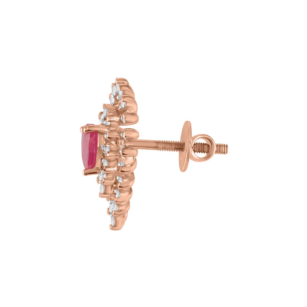 Mesmerising Rose Gold and Diamond Studs-All Jewellery-OPE23E52-D423X0B