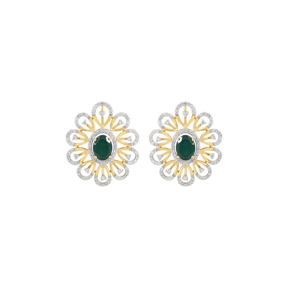 Sparkling Floral Diamond Pendant Set-All Jewellery-OSP23E59-D309R0B