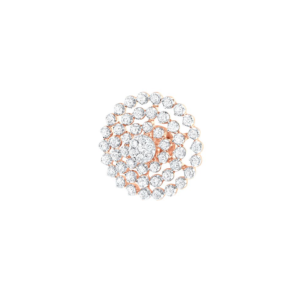 Attractive Round Design Diamond Studs-Earrings-OPE24E49-D400X3B