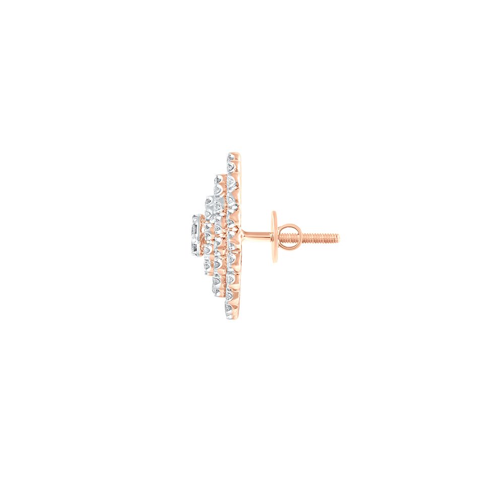 Attractive Round Design Diamond Studs-Earrings-OPE24E49-D400X3B