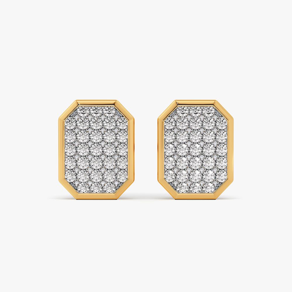 Brilliant 14Kt Yellow Gold Diamond Earrings-Earrings-OPE26E25-D400RBC
