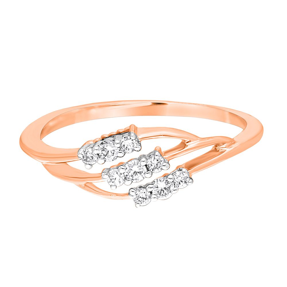 Delicate Diamond Ring in Rose Gold-Rings-OPR11035