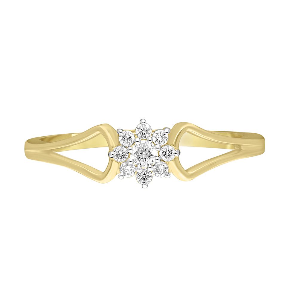 Floral Diamond and Yellow Gold Ring-Rings-OPR11038