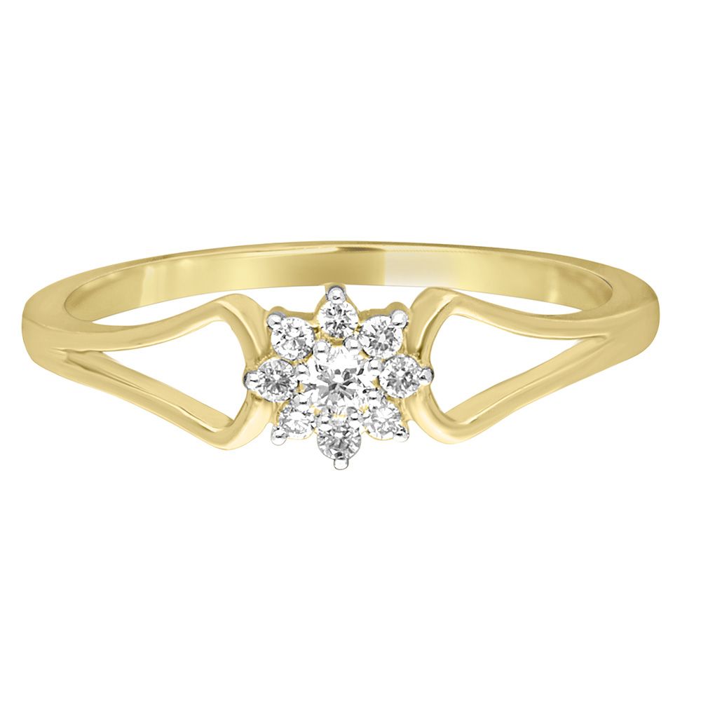 Floral Diamond and Yellow Gold Ring-Rings-OPR11038