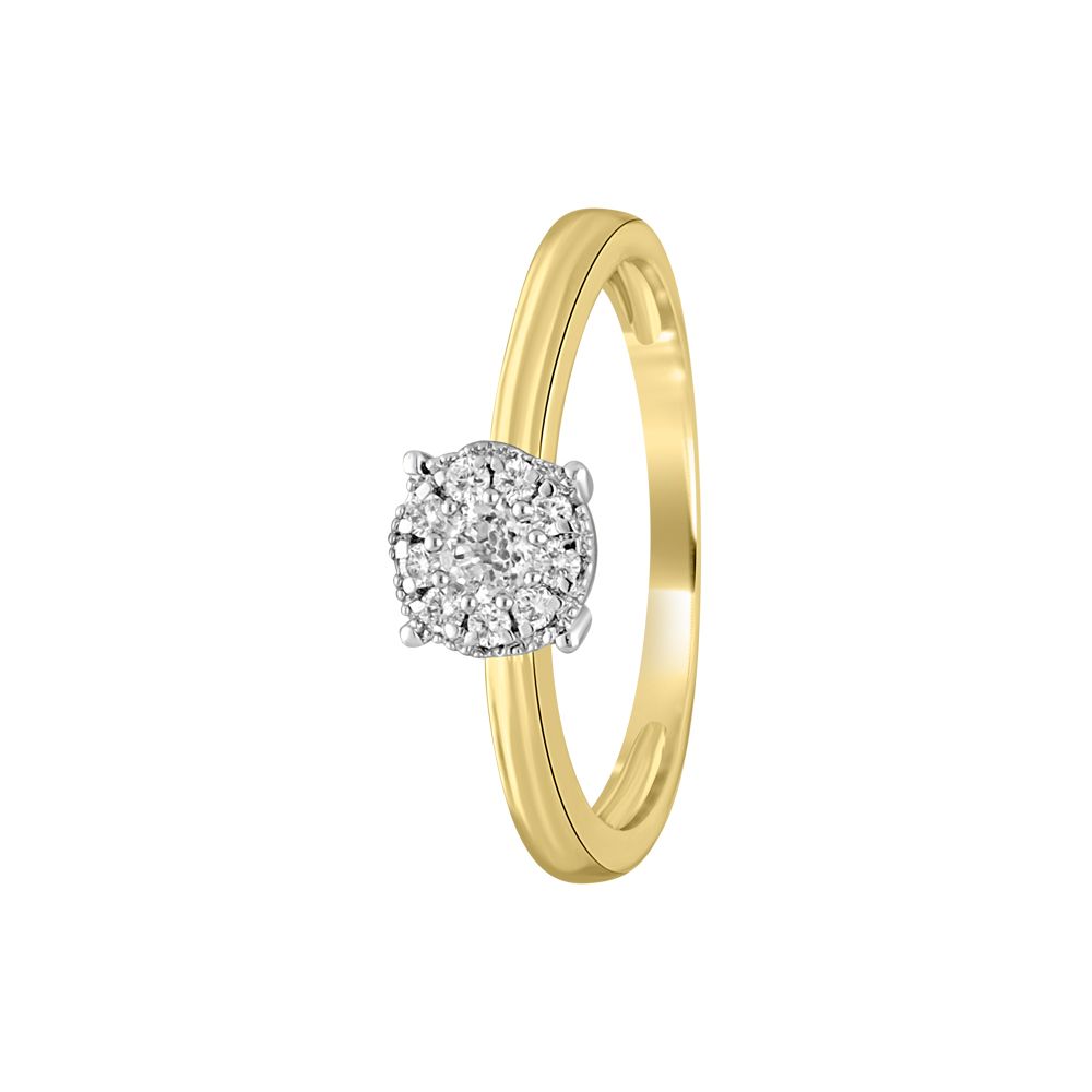 Delicate Diamond Crown Star Finger Ring in 18KT Yellow Gold-Rings-OPR11090