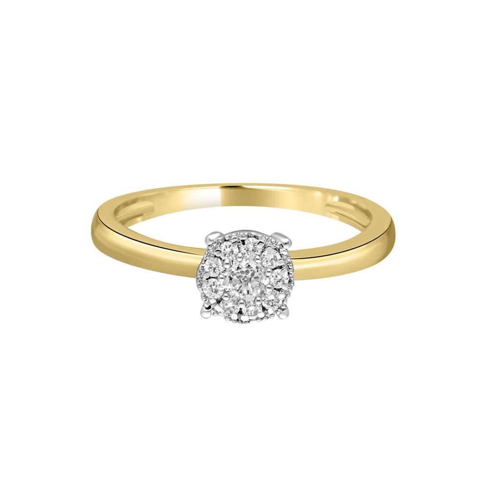 Delicate Diamond Crown Star Finger Ring in 18KT Yellow Gold-Rings-OPR11090