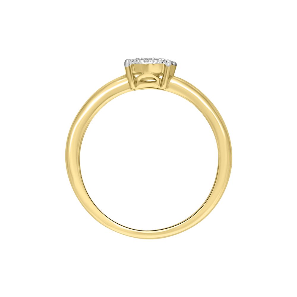 Delicate Diamond Crown Star Finger Ring in 18KT Yellow Gold-Rings-OPR11090