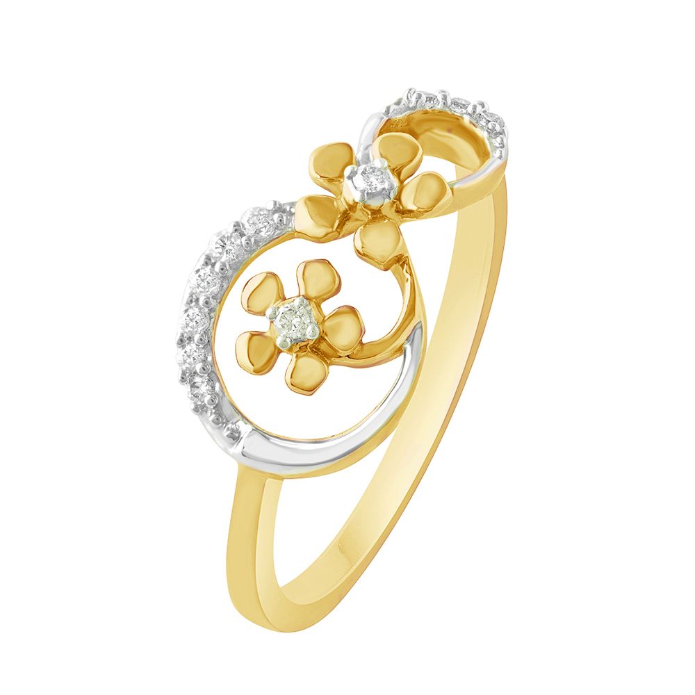 Luxury Floral Bouquet Ring in Glossy Gold-Rings-OPR15057