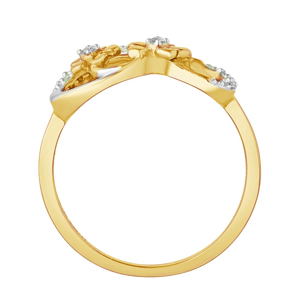 Luxury Floral Bouquet Ring in Glossy Gold-Rings-OPR15057