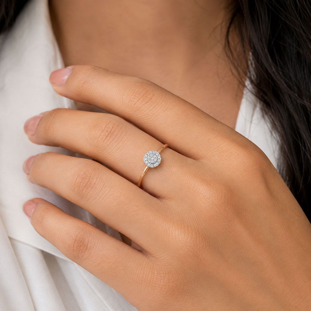 Brilliant Rose Gold and Diamond Ring-Rings-OPR16062