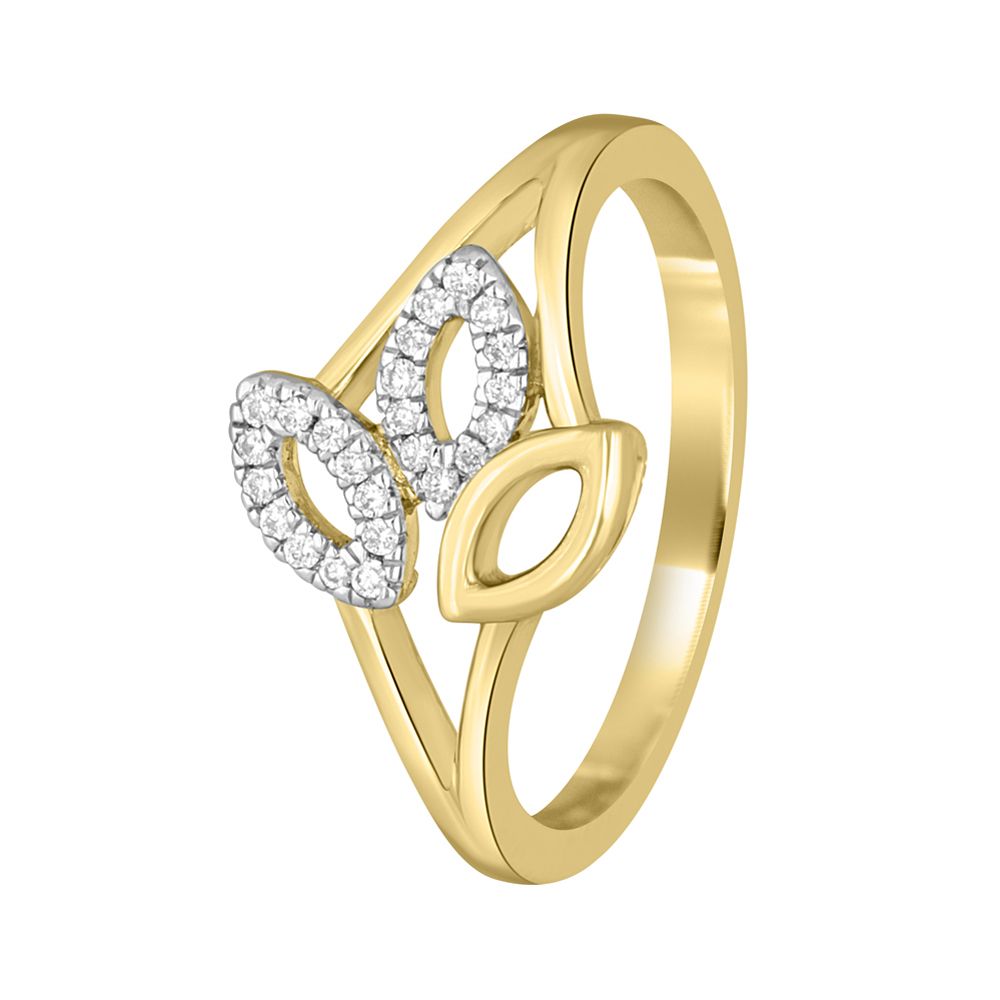 Petalled Diamond Finger Ring-Rings-OPR18044