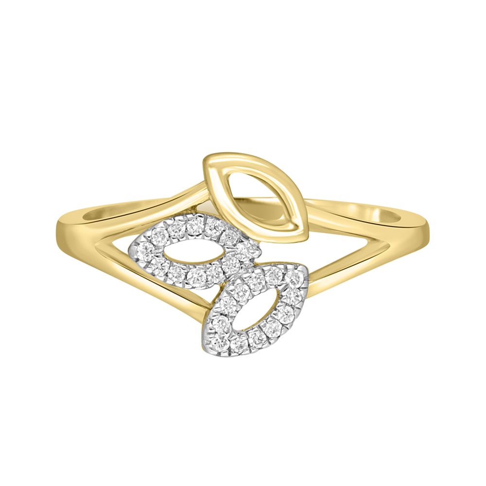 Petalled Diamond Finger Ring-Rings-OPR18044