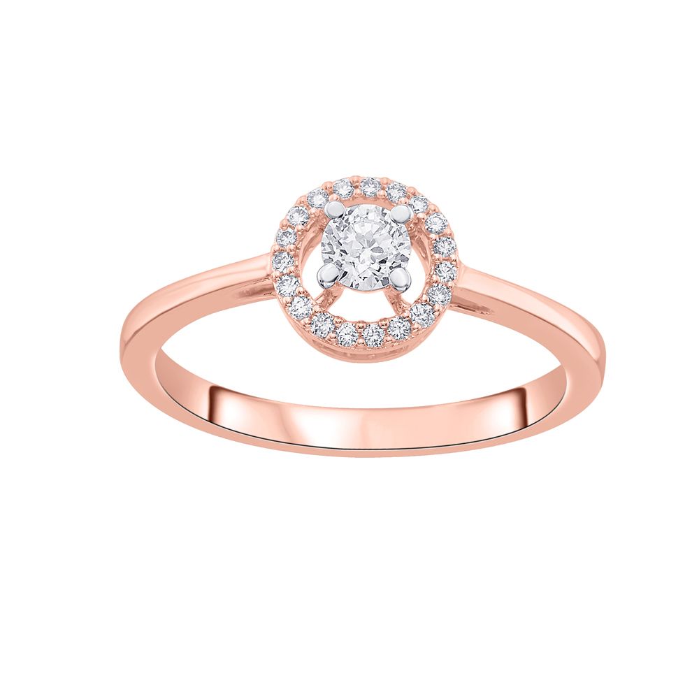 Stately Crown Star Diamond Ring in Rose Gold-Rings-OPR20042