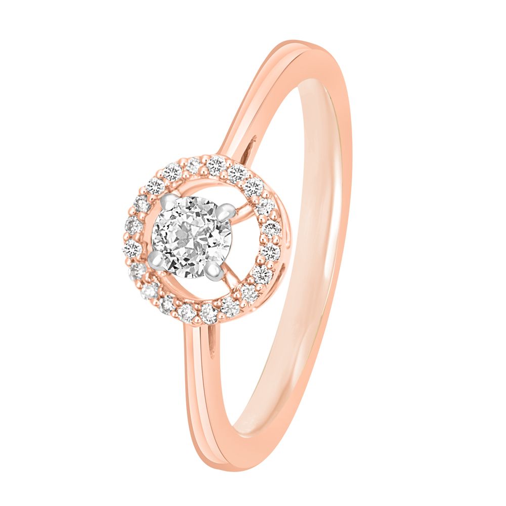 Gleaming Rose Gold and Diamond Crown Star Ring-Rings-OPR20043