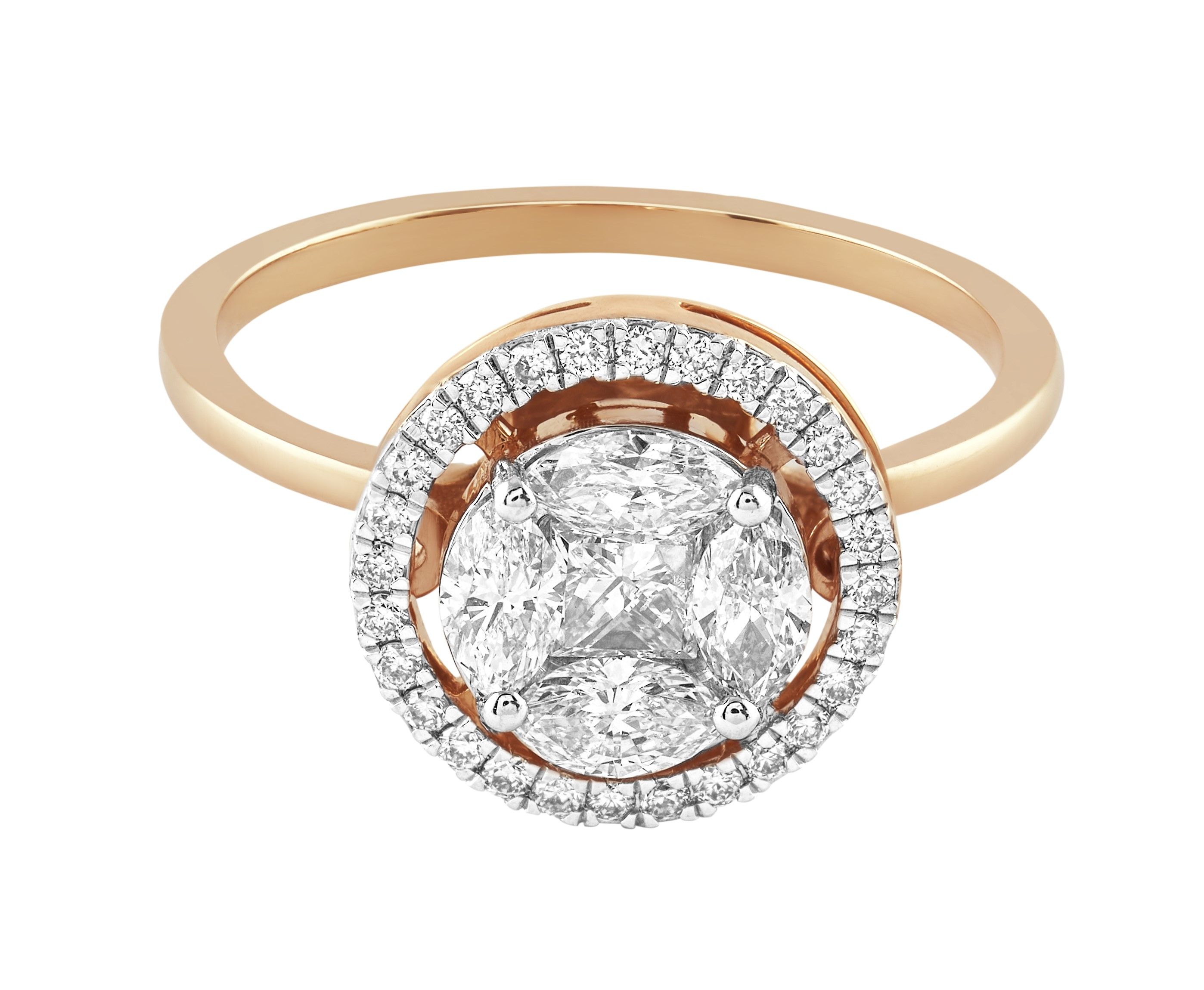 Dazzling Finger Ring in Rose Gold-Rings-OPR22052