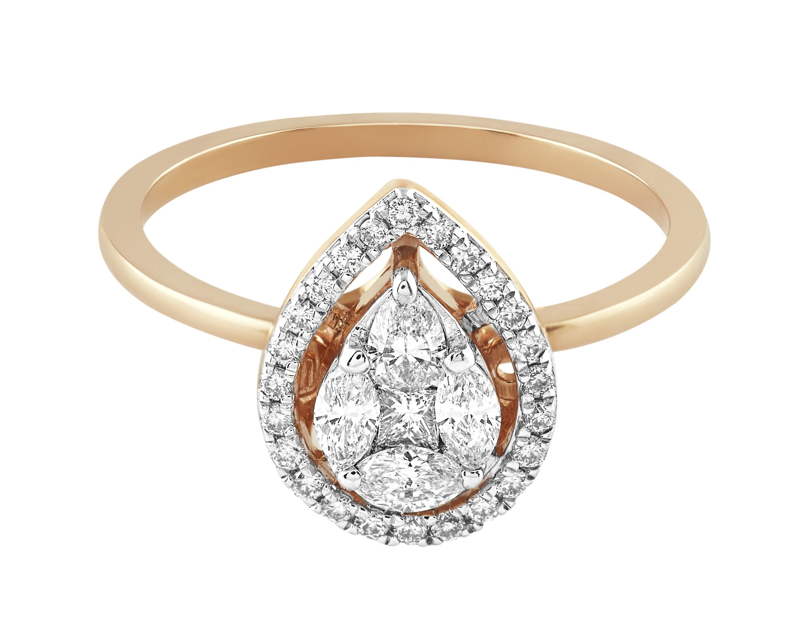 Radiant 14KT Rose Gold Ring-Rings-OPR22054