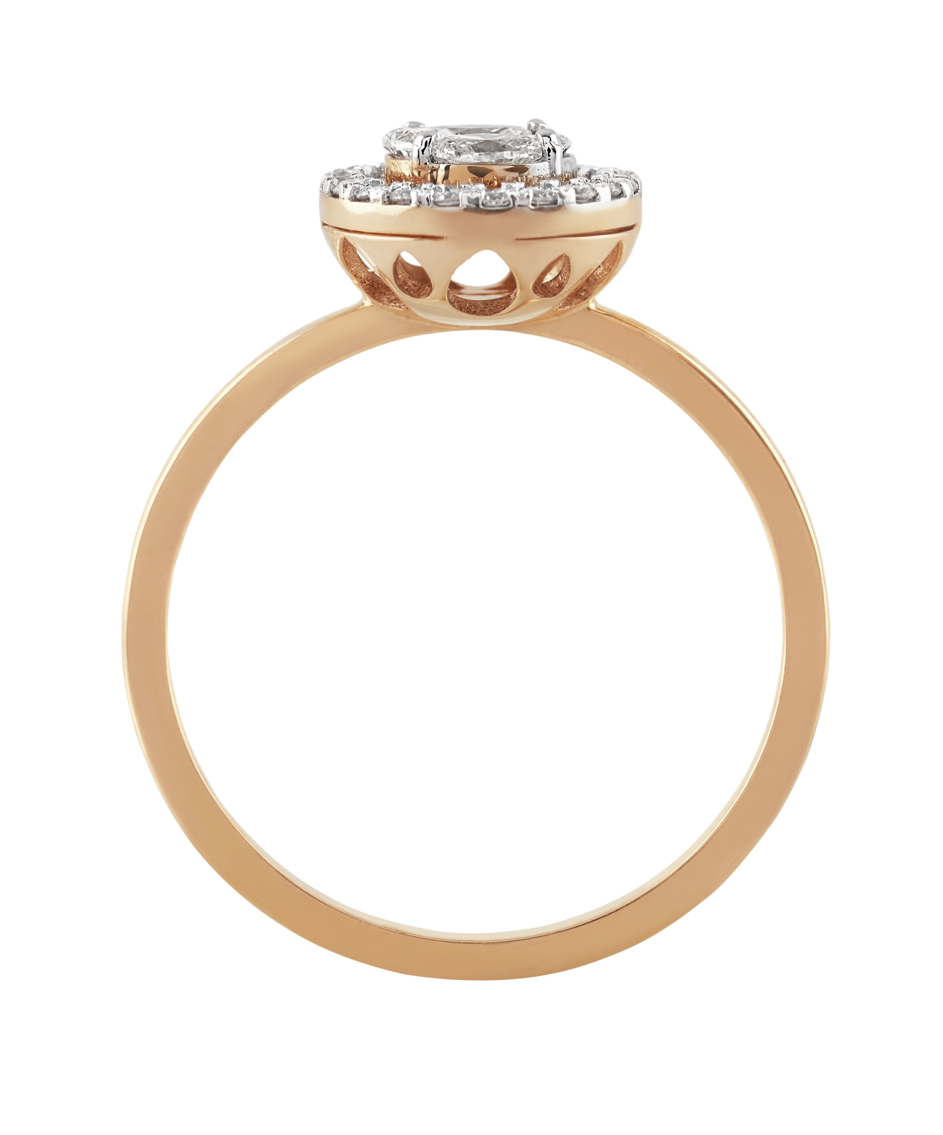 Attractive Diamond Rose Gold Ring-Rings-OPR22055