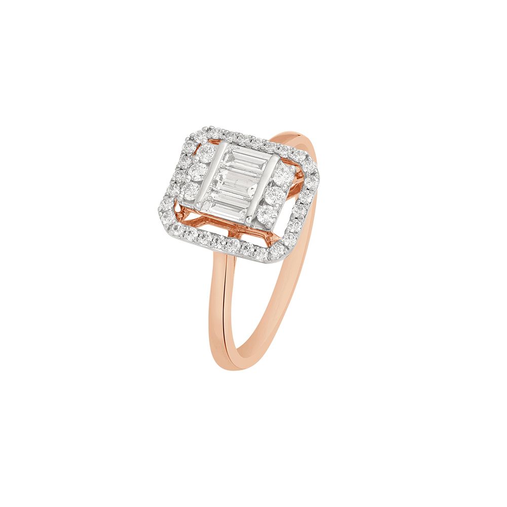 Stately Diamond Rose Gold Ring-Rings-OPR22057
