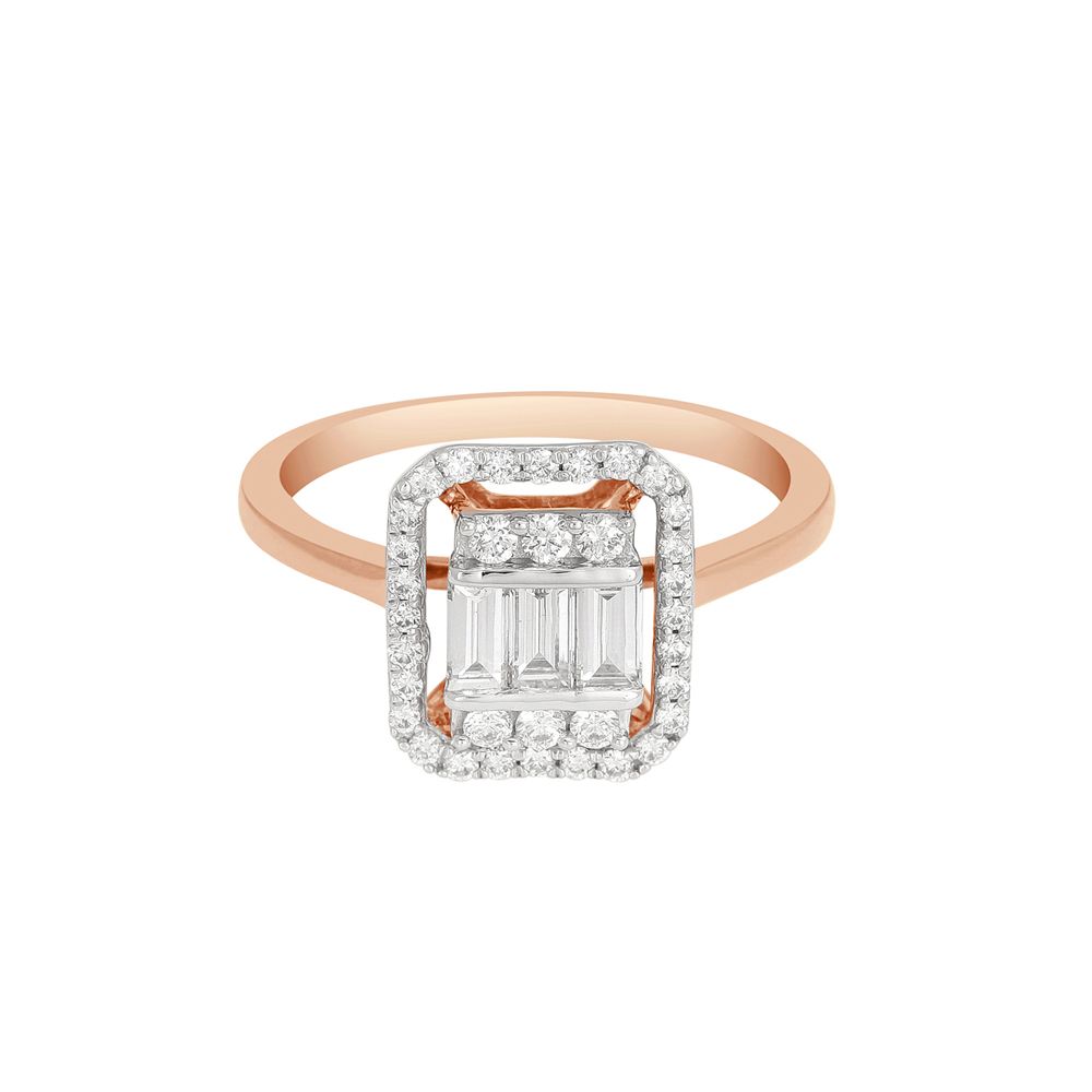 Stately Diamond Rose Gold Ring-Rings-OPR22057