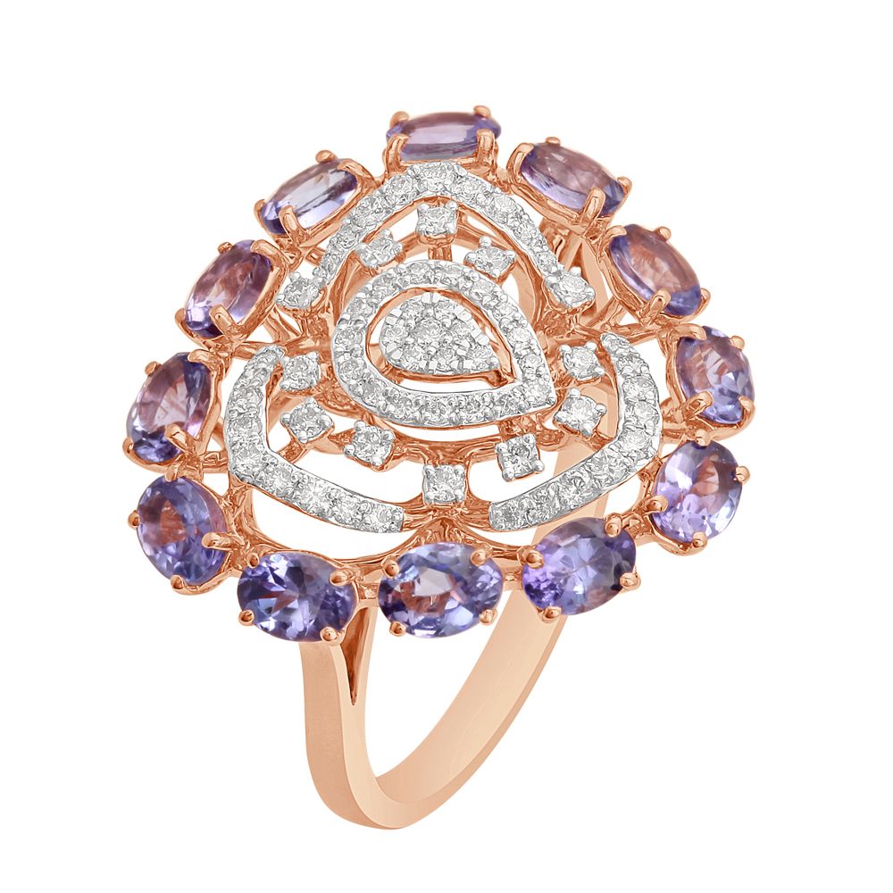 Sophisticated 18KT Rose Gold Ring-Rings-OPR23014-D415XHB