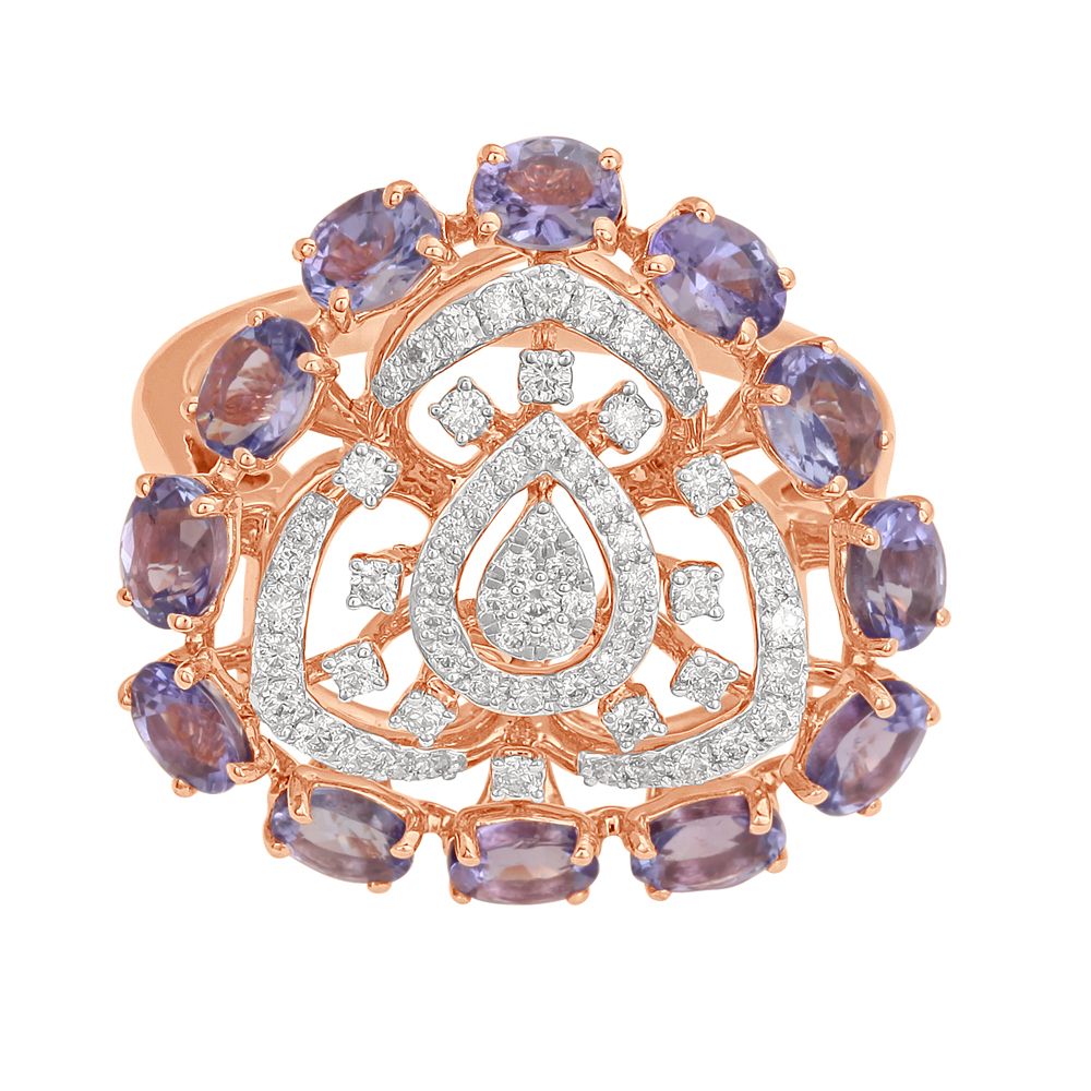 Sophisticated 18KT Rose Gold Ring-Rings-OPR23014-D415XHB