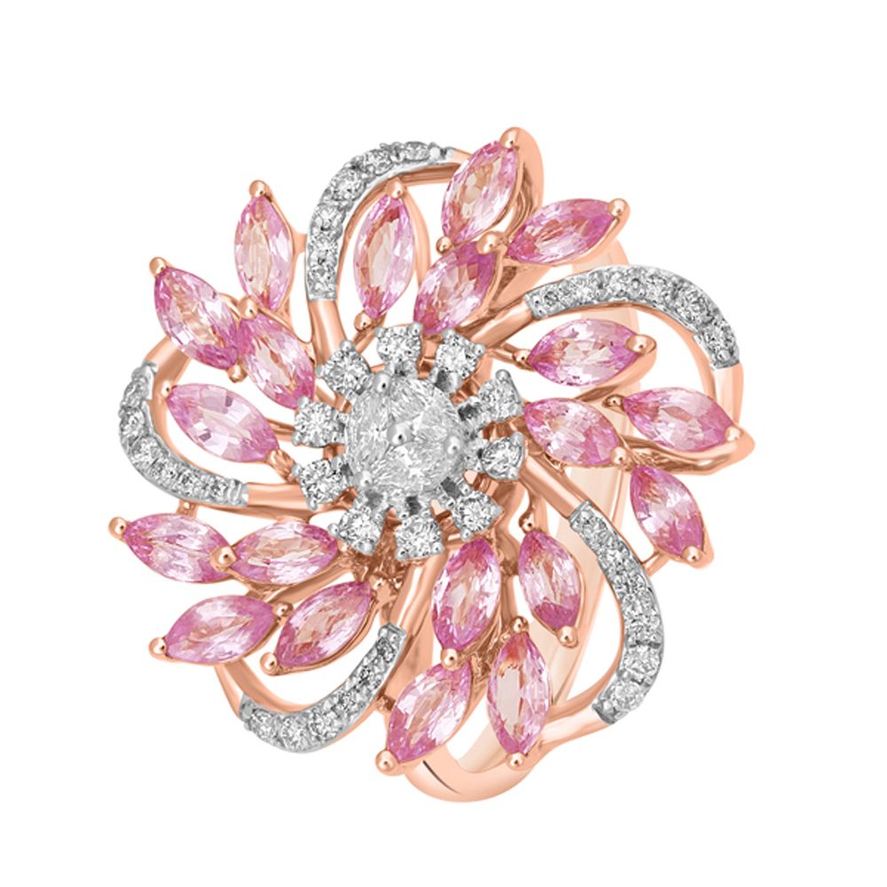 Breathtaking Diamond and Rose Gold Finger Ring-Rings-OPR23015