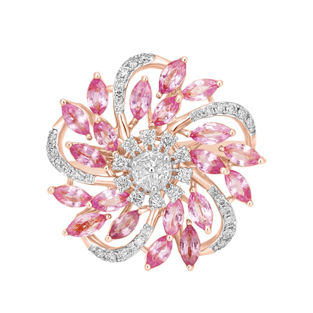 Breathtaking Diamond and Rose Gold Finger Ring-Rings-OPR23015