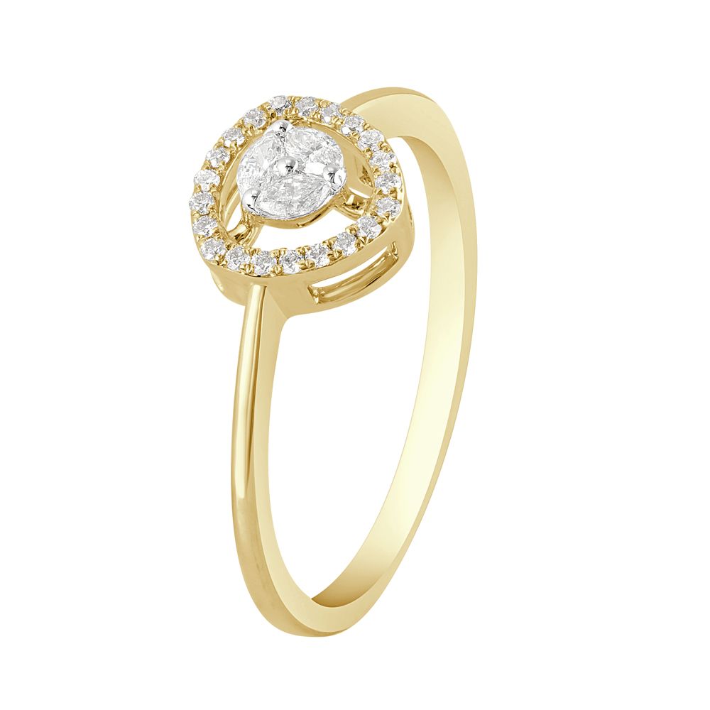 Stylish Dewdrop Diamond Finger Ring-Rings-OPR23030