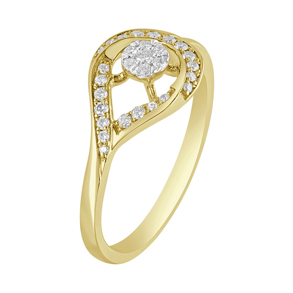 Teardrop Design Diamond Finger Ring-Rings-OPR23034