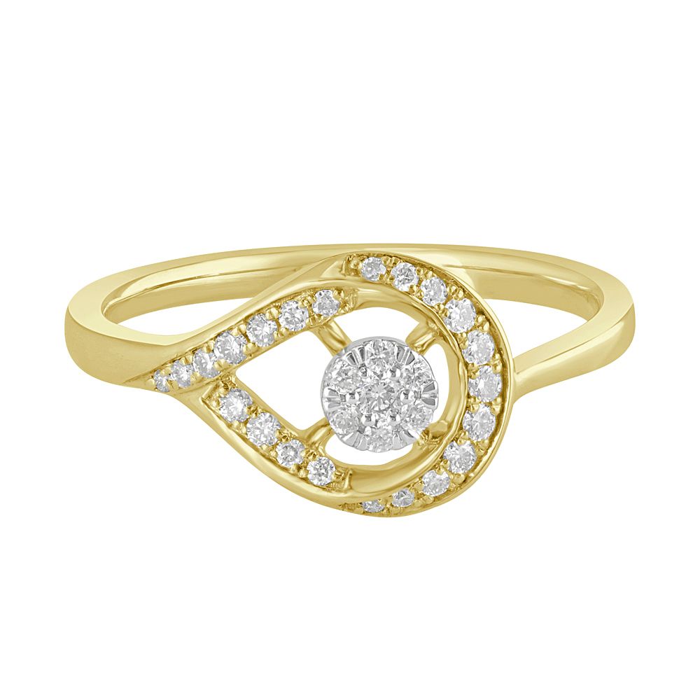 Teardrop Design Diamond Finger Ring-Rings-OPR23034