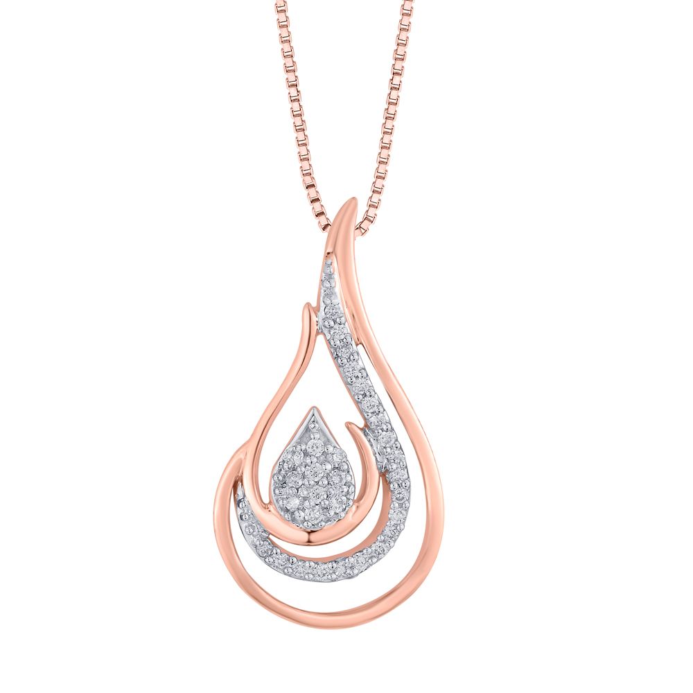 Enticing Droplet Design Diamond Pendant Set-Diamond-OSP12084-D400X0C