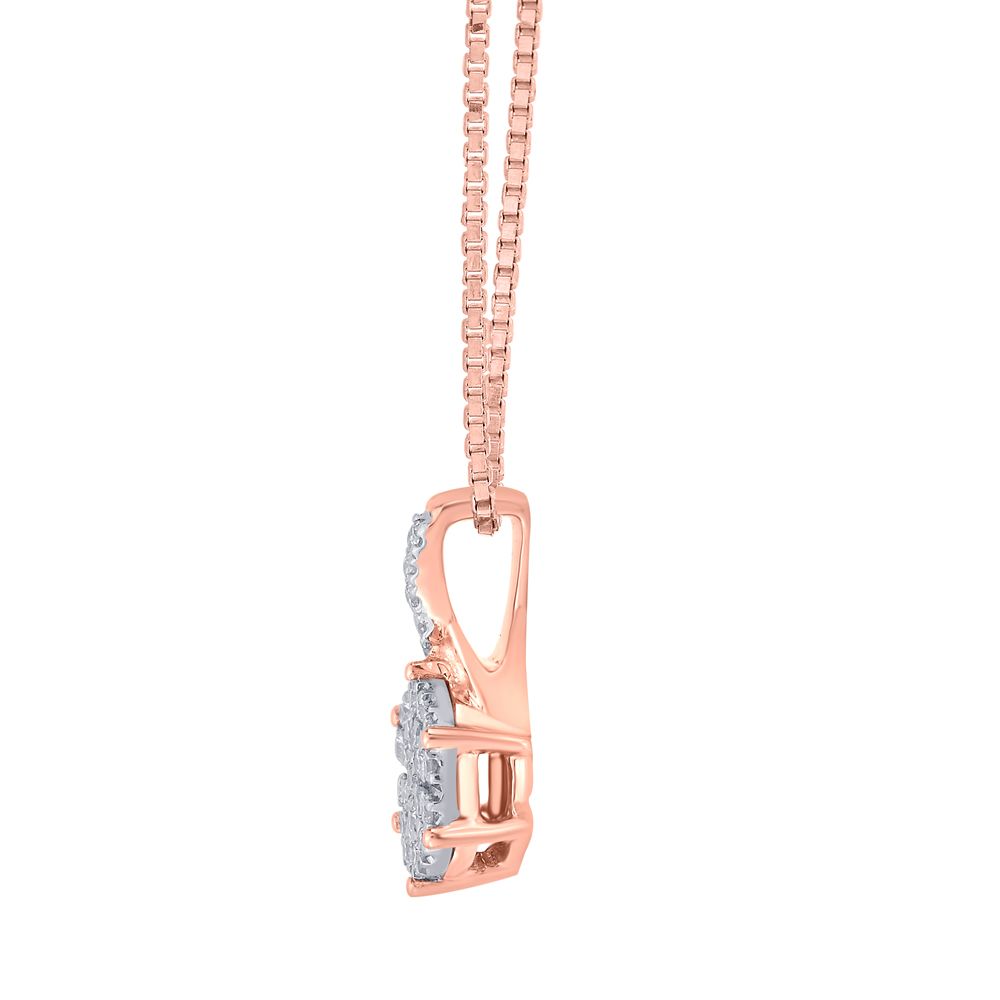 14Kt Rose Gold Diamond Pendant and Earrings Set-All Jewellery-OSP13099-D400X0C