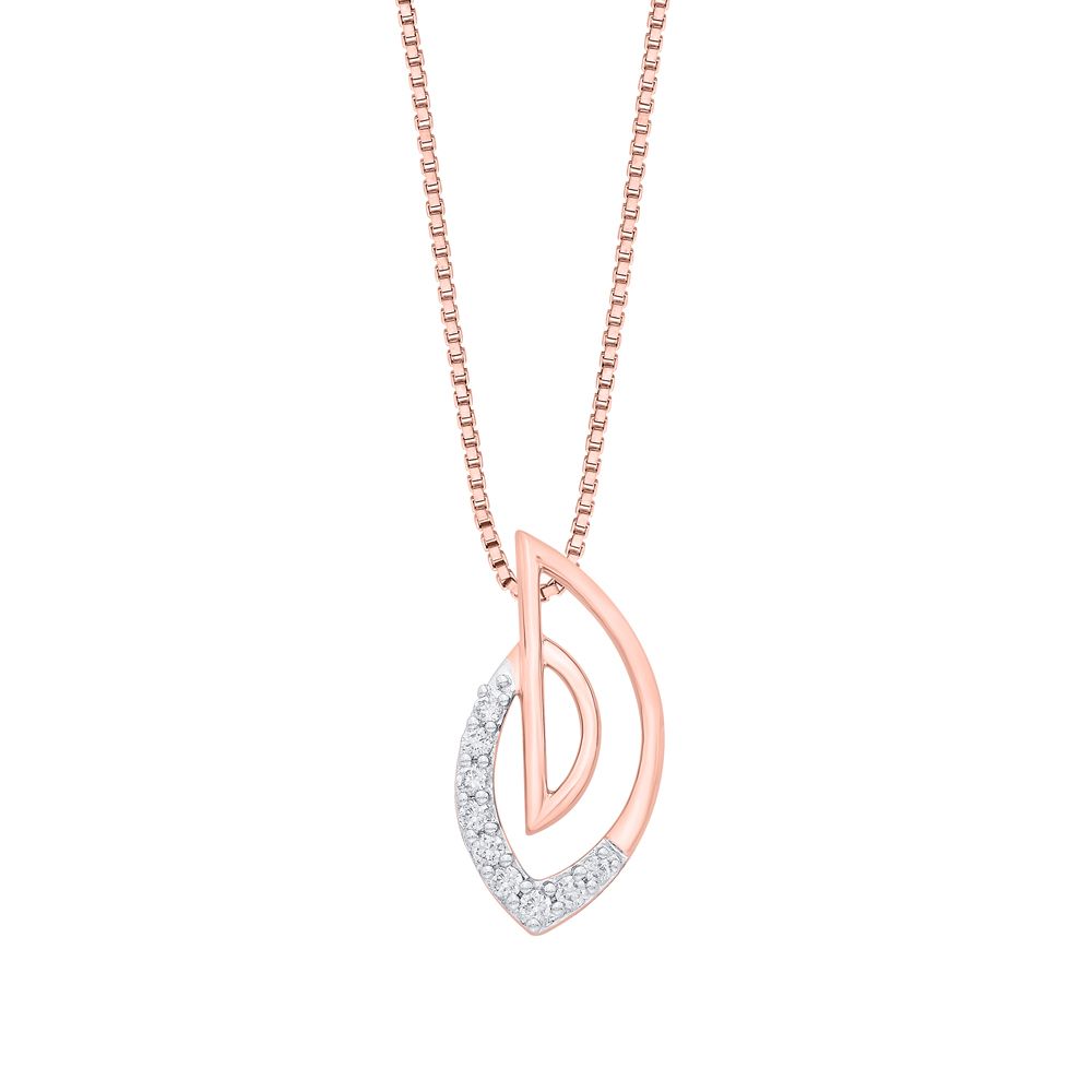 Semi-circular Diamond Pendant and Earrings Set in 14Kt Gold-All Jewellery-OSP14011-D400X0C