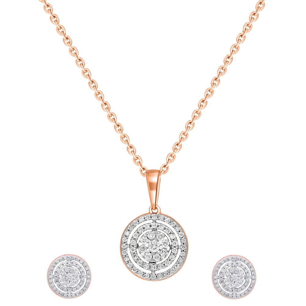 Shimmering Diamond and Rose Gold Pendant Set-All Jewellery-OSP14115-D400X0C